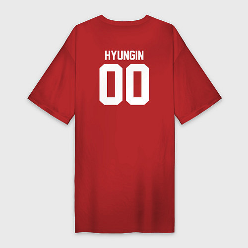 Женская футболка-платье STRAY KIDS HYUNGIN / Красный – фото 2