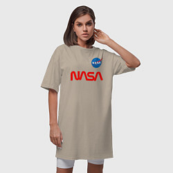 Футболка женская-платье Nasa mania, цвет: миндальный — фото 2