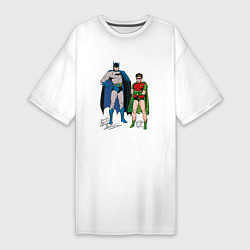 Футболка женская-платье Batman and Robin, цвет: белый