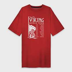 Футболка женская-платье Viking world tour, цвет: красный