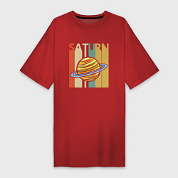 Футболка женская-платье Сатурн, цвет: красный