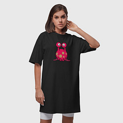 Футболка женская-платье Пришелец, цвет: черный — фото 2