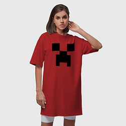 Футболка женская-платье Minecraft, цвет: красный — фото 2