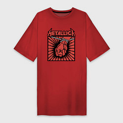Футболка женская-платье Metallica, цвет: красный