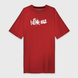 Футболка женская-платье Blink 182, цвет: красный