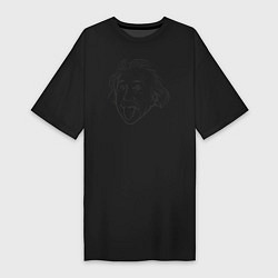 Футболка женская-платье Альберт Эйнштейн, цвет: черный