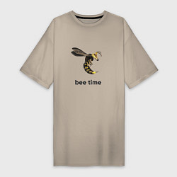 Футболка женская-платье Bee time, цвет: миндальный