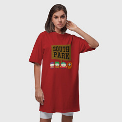Футболка женская-платье South Park, цвет: красный — фото 2