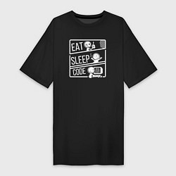 Женская футболка-платье Eat, sleep, code