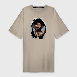 Футболка женская-платье Snoop Dogg, цвет: миндальный