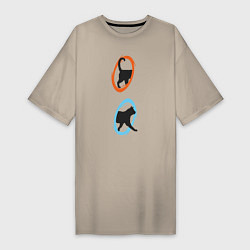 Женская футболка-платье Portal Cat