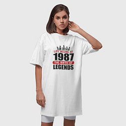 Футболка женская-платье 1987 - рождение легенды, цвет: белый — фото 2