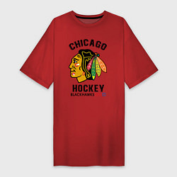 Футболка женская-платье CHICAGO BLACKHAWKS NHL, цвет: красный