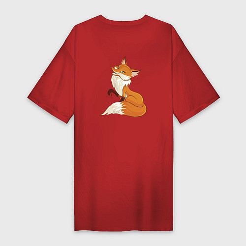 Женская футболка-платье Хитрая лиса / Красный – фото 2
