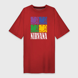 Футболка женская-платье Nirvana, цвет: красный