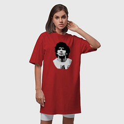 Футболка женская-платье Диего Марадона, цвет: красный — фото 2