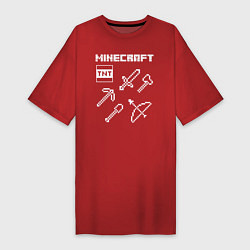 Футболка женская-платье Minecraft, цвет: красный