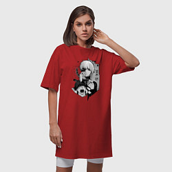 Футболка женская-платье Кен Конеки, цвет: красный — фото 2