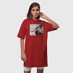 Футболка женская-платье Искусство, цвет: красный — фото 2
