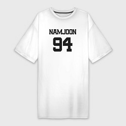 Футболка женская-платье BTS - Namjoon RM 94, цвет: белый