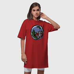 Футболка женская-платье Загадочная Башня сокровищ, цвет: красный — фото 2