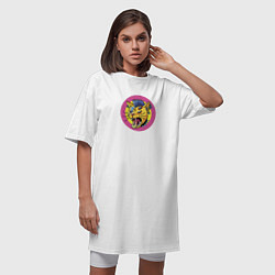 Футболка женская-платье Кот Панк, цвет: белый — фото 2
