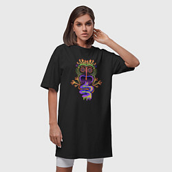 Футболка женская-платье Психоделика Существо Ацтек, цвет: черный — фото 2