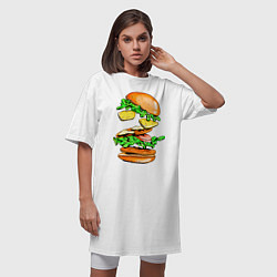 Футболка женская-платье King Burger, цвет: белый — фото 2