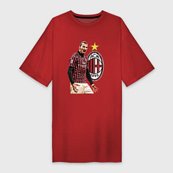 Футболка женская-платье Zlatan Ibrahimovic Milan Italy, цвет: красный