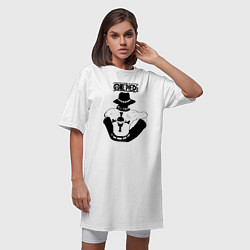 Футболка женская-платье Портгас Д Эйс Пираты Белоуса One Piece, цвет: белый — фото 2