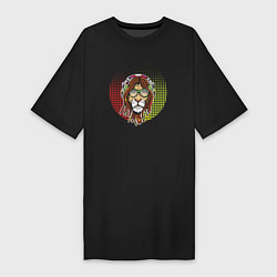 Футболка женская-платье Reggae Lion, цвет: черный