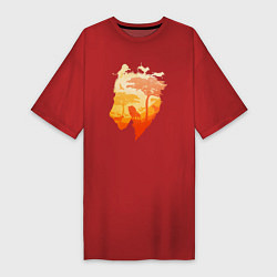 Футболка женская-платье Africa - Lion, цвет: красный