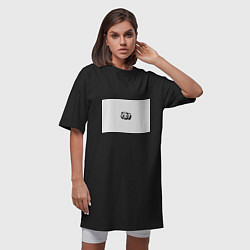 Футболка женская-платье Панда, цвет: черный — фото 2