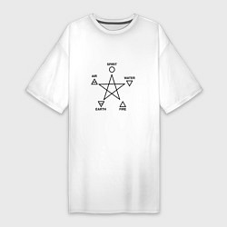 Женская футболка-платье Пентаграмма элементов