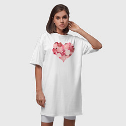 Футболка женская-платье Сердце в розах, цвет: белый — фото 2
