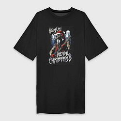 Футболка женская-платье Heavy Metal Christmas, цвет: черный