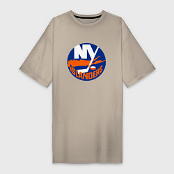 Футболка женская-платье NY ISLANDERS, цвет: миндальный