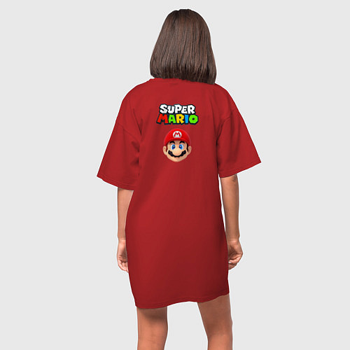 Женская футболка-платье Mario Bros / Красный – фото 4