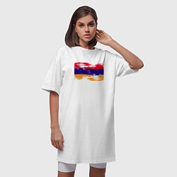 Футболка женская-платье Армения - Флаг, цвет: белый — фото 2