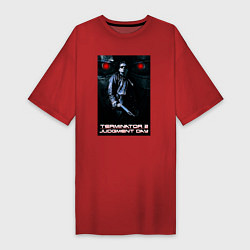Футболка женская-платье Terminator JD, цвет: красный