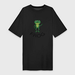 Футболка женская-платье Frog green, цвет: черный