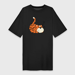 Женская футболка-платье Спящий тигренок
