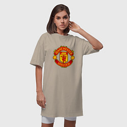 Футболка женская-платье Манчестер Юнайтед логотип, цвет: миндальный — фото 2