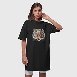 Футболка женская-платье Морда тигра от John Art, цвет: черный — фото 2