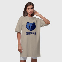 Футболка женская-платье Мемфис Гриззлис, Memphis Grizzlies, цвет: миндальный — фото 2