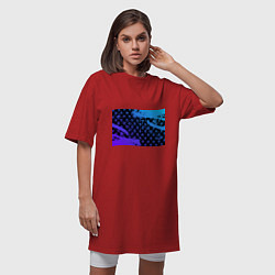 Футболка женская-платье OVERLORD оверлорд neon НЕОН, цвет: красный — фото 2