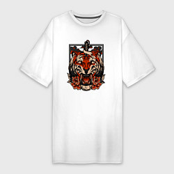 Женская футболка-платье Японский дерзкий тигр