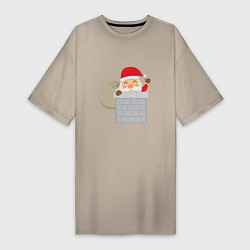 Женская футболка-платье Дед Мороз в трубе