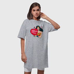 Футболка женская-платье Wonder Woman Valentine, цвет: меланж — фото 2