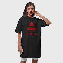 Футболка женская-платье 30 Seconds to Mars - Рок, цвет: черный — фото 2